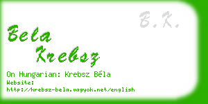 bela krebsz business card